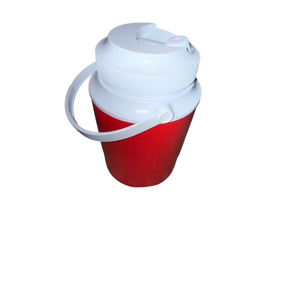Vintage Gott Rubbermaid Model 1502 1/2 Gallon Water Jug Cooler Red White USA